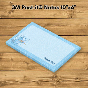 Blaue Katze mit Geigennotizen Post-it Klebezettel