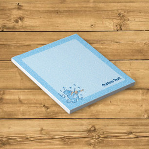 Blaue Katze mit Violin Notizblock