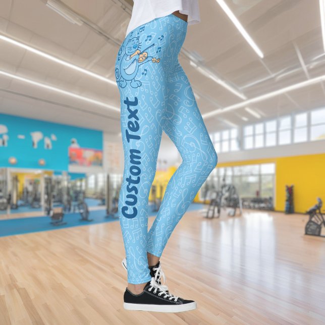 Blaue Katze mit Violine-Leggings Leggings (Von Creator hochgeladen)