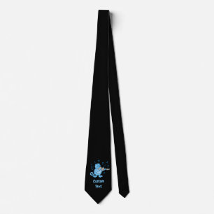 Blaue Katze mit Violine Neck Tie Krawatte