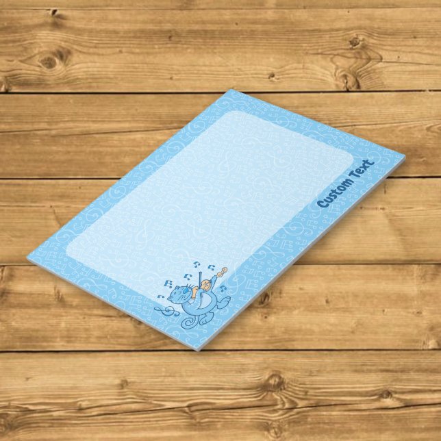 Blaue Katze mit Violine Notepad Notizblock (Von Creator hochgeladen)