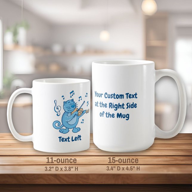 Blaue Katze mit Violine-Tasse Tasse (Von Creator hochgeladen)