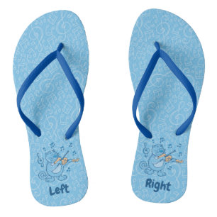 Blaue Katze mit Violinspiegeln Flip Flops