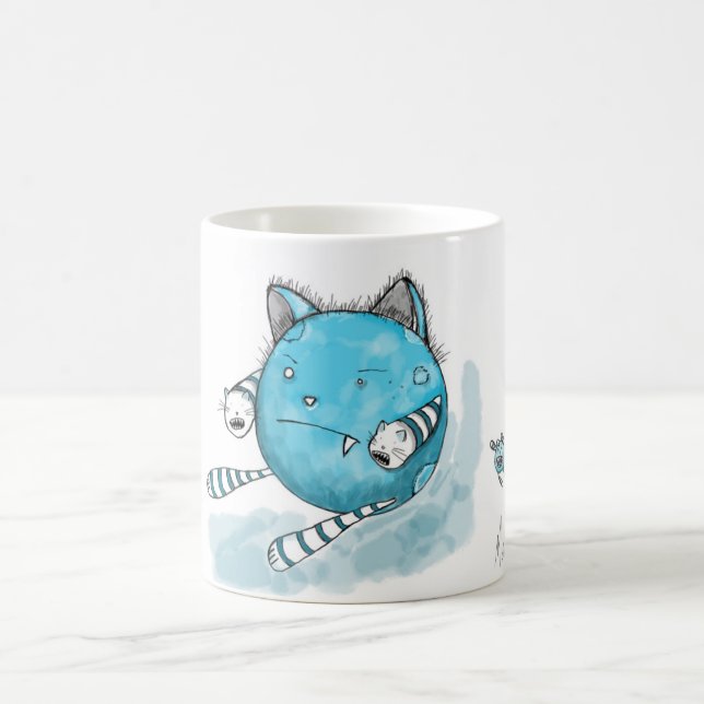 Blaue Katze - Monster-Tasse Tasse (Mittel)