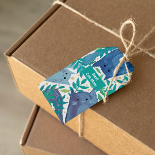 Blaue Katzen & Äste Beste Katze Mama Geschenkanhänger