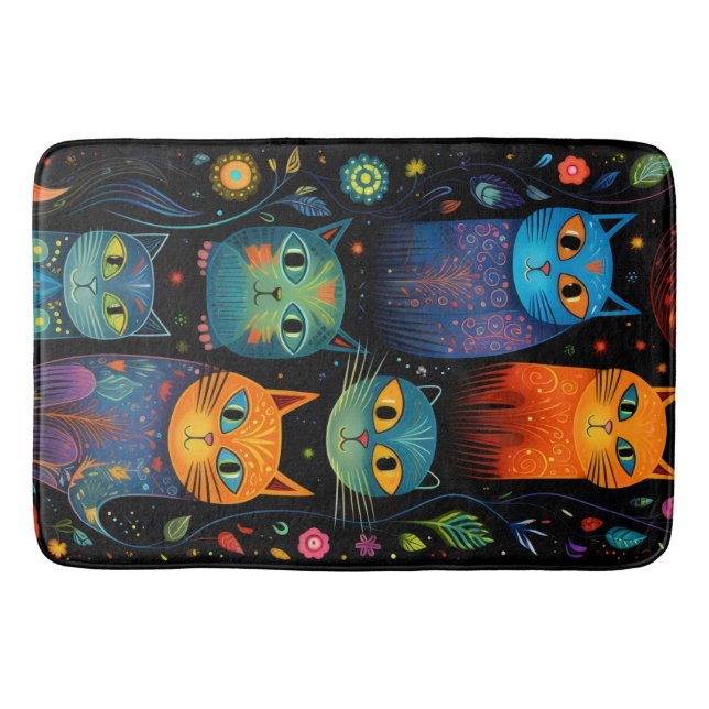 Blaue Katzen Badematte (Vorderseite)