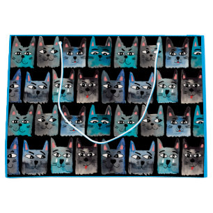Blaue Katzen Große Geschenktüte