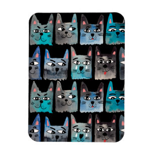 Blaue Katzen Magnet