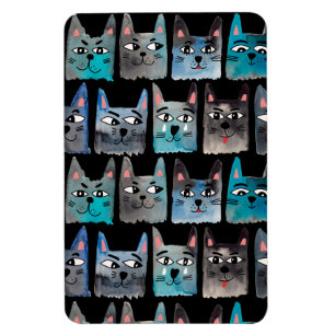 Blaue Katzen Magnet