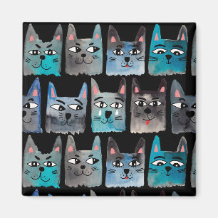 Blaue Katzen Magnet