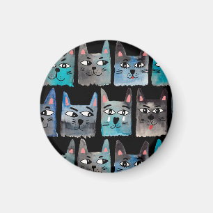 Blaue Katzen Magnet