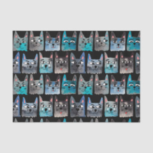 Blaue Katzen Seidenpapier