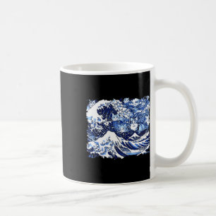 Blaue Katzen wellen auf Kamala Funny Cat Lady Kaffeetasse