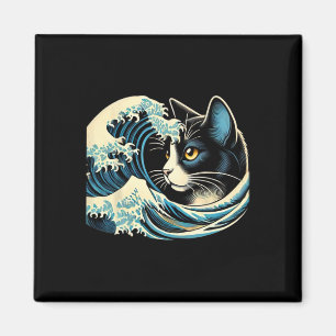 Blaue Katzen wellen nach Kamala Funny Blue Wave of Magnet