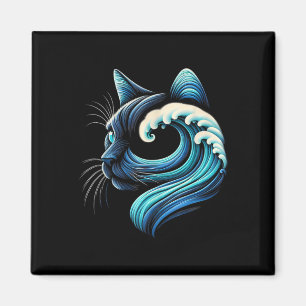 Blaue Katzen wellen nach Kamala Funny Blue Wave of Magnet