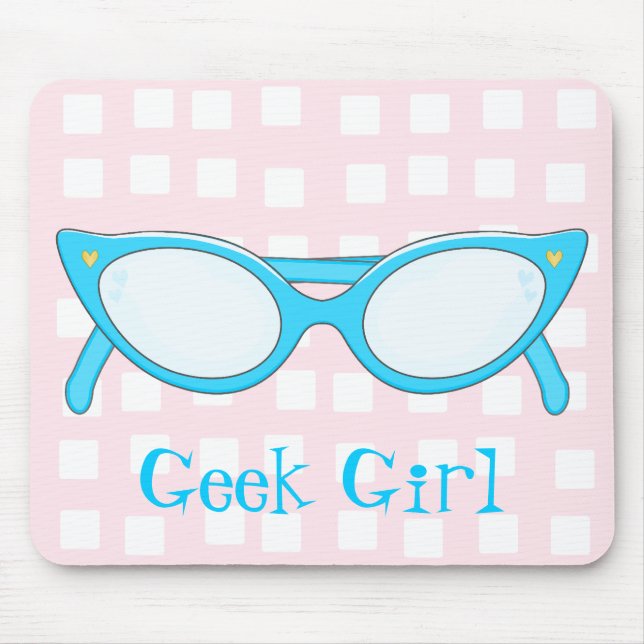 Blaue Katzenaugen-Gläser Mousepad (Vorne)