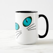 Blaue Katzenaugen-Tasse, Süße Katzenliebhaber-Kaff