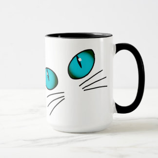 Blaue Katzenaugen-Tasse, Süße Katzenliebhaber-Kaff Tasse