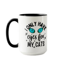 Blaue Katzenaugen-Tasse, Süße Katzenliebhaber-Kaff