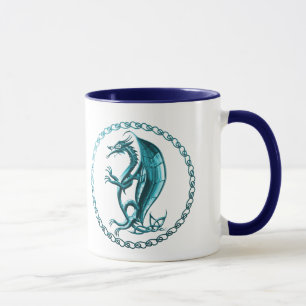 Blaue keltische Drache-Kaffee-Tasse Tasse