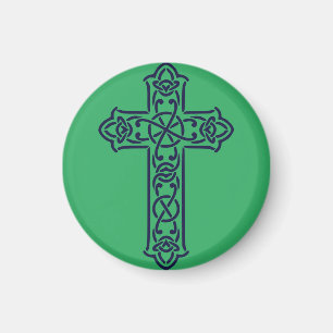 Blaue keltische Hochkreuz Magnet