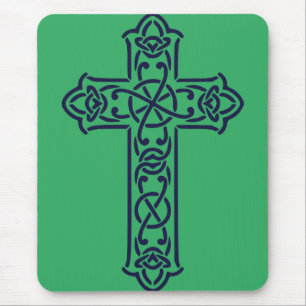 Blaue keltische Hochkreuz Mousepad