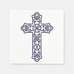 Blaue keltische Hochkreuz Serviette