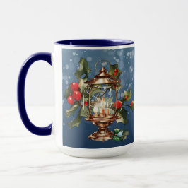 Blaue Keramik Weihnachtsschmuck Tasse