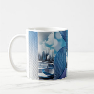 Blaue Keramiktasse mit verblassendem Punktgitter-M Kaffeetasse