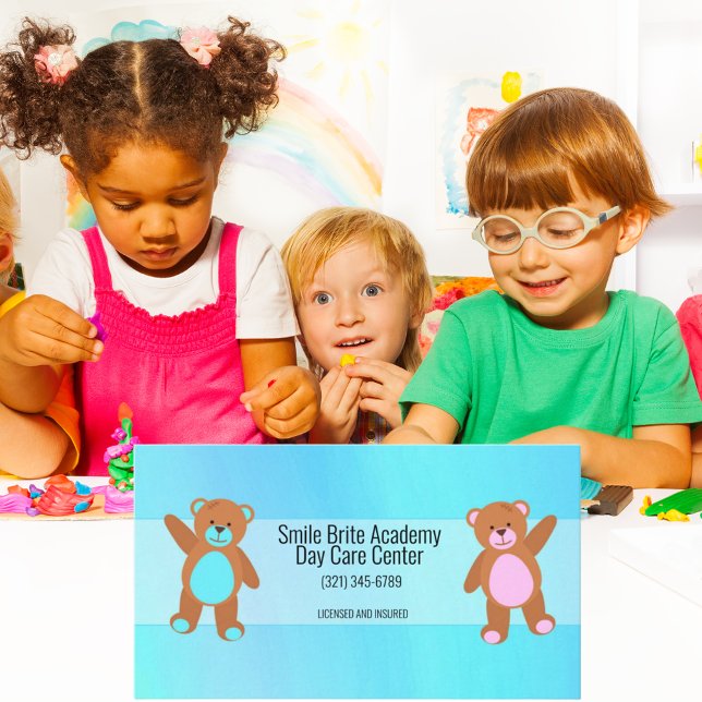 Blaue Kindertagesstätte Visitenkarte (Von Creator hochgeladen)