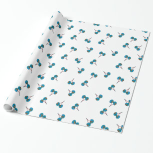 Blaue Kirsche Muster Geschenkpapier