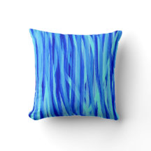 Blaue Kissen mit Aquarellstreifen