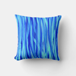 Blaue Kissen mit Aquarellstreifen