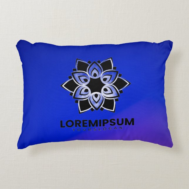 Blaue Kissen mit geometrischem (Vorderseite)