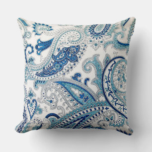 Blaue Kissenhülle mit Paisleymuster Kissen