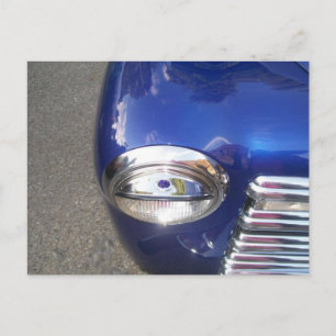 Blaue Klassikerauto-Postkarte Postkarte