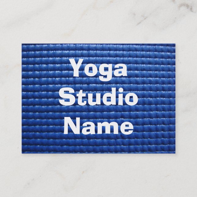 Blaue klebrige Yoga-Matte Visitenkarte (Vorderseite)