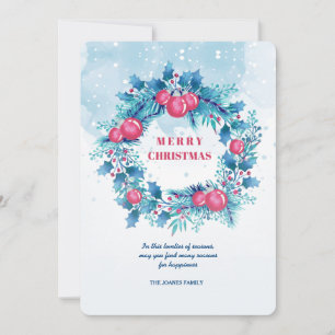 Blaue Kleider mit Red Balls Holiday Card Einladung