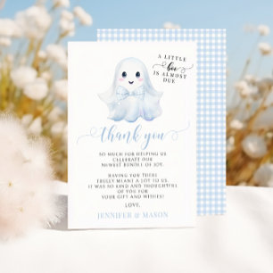 Blaue kleine Boo-Schleife Baby Boy Shower Dankeska Dankeskarte