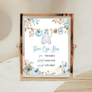 Blaue kleine Kürbis Herbst Herbst-Mama-Osa-Bar-Sch Poster