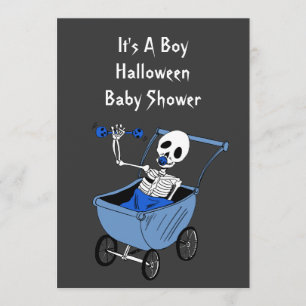 Blaue kleine Skeleton Babyparty-Einladungs-Karten Einladung