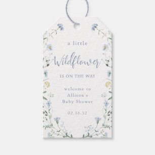 Blaue kleine Wildblumen-Rustikale Boho-Baby-Party  Geschenkanhänger