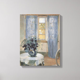 Blaue Klematis im Atelier des Künstlers, Anna Anch Leinwanddruck