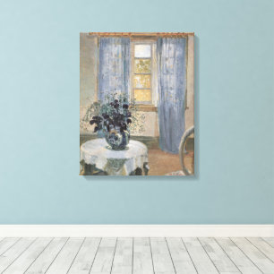 Blaue Klematis im Atelier des Künstlers, Anna Anch Leinwanddruck