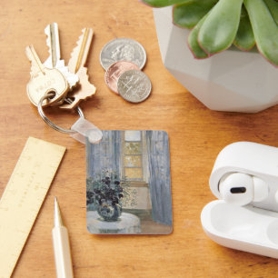 Blaue Klematis im Atelier des Künstlers, Anna Anch Schlüsselanhänger