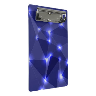 Blaue Klemmbrett mit einem geometrischen Muster le