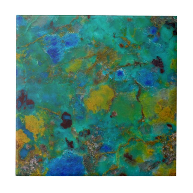 Blaue Kliff Chrysokolla Fliese (Vorderseite)