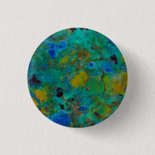 Blaue Klippe Chrysokoll Button
