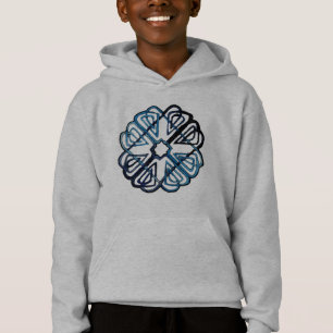 Blaue Knüpfarbeit-Blume Hoodie