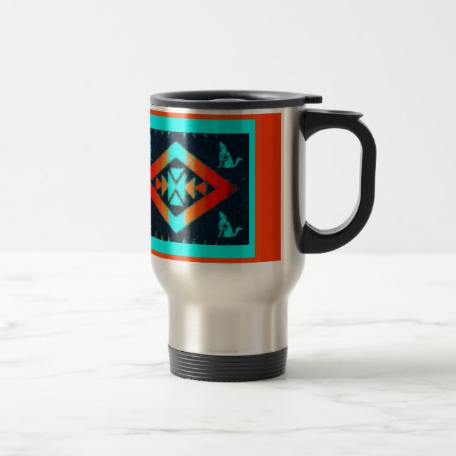 Blaue Kojote-Reise-Tasse Reisebecher (Rechts)